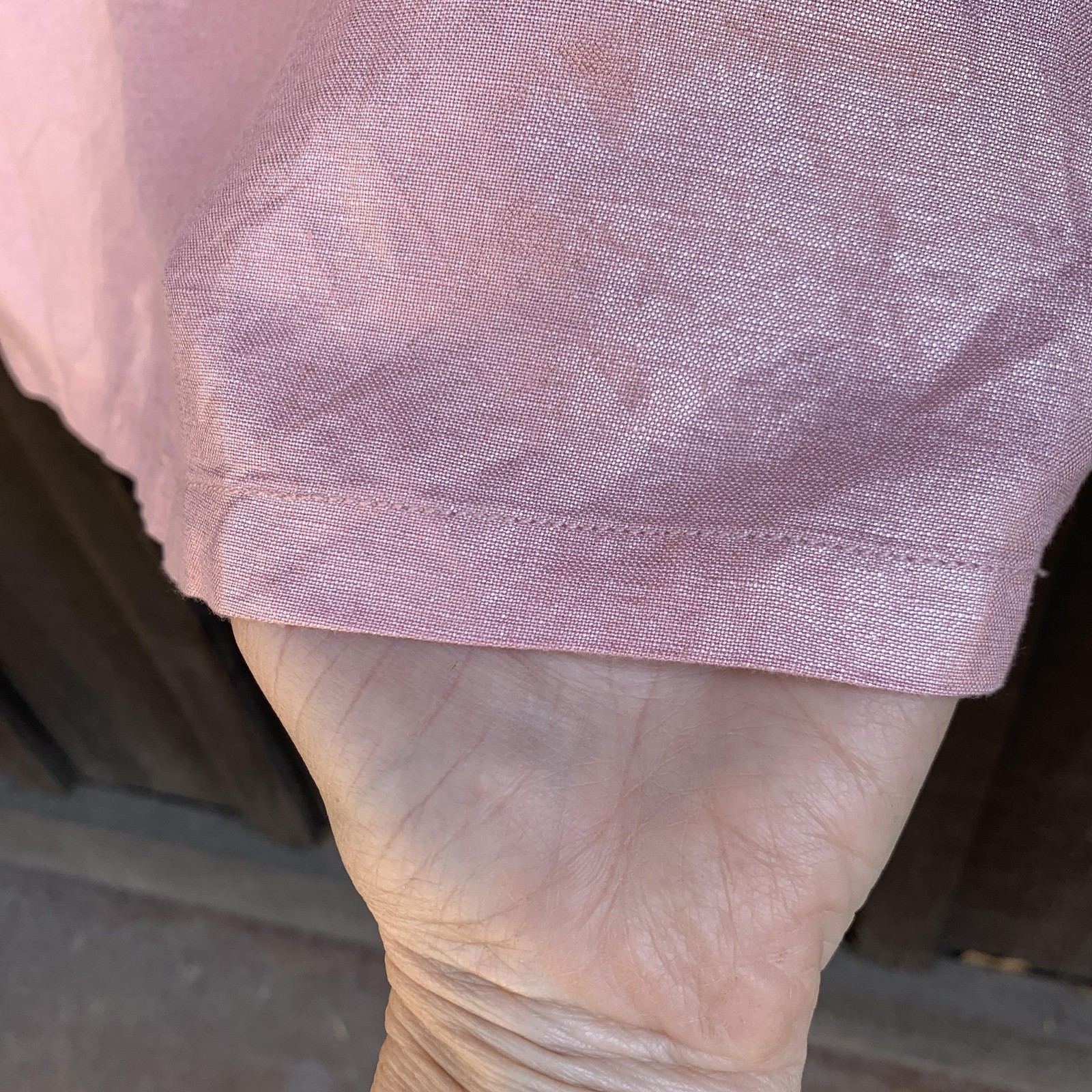 LOFT Dress Womens 2 Pink Linen Blend Sleeveless Shift Midi Keyhole Button Back