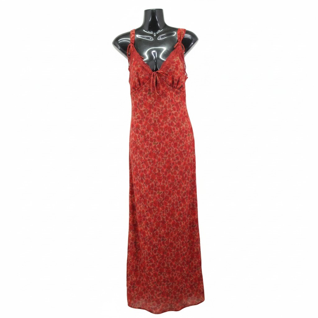 Wild Fable Women’s Sleeveless Maxi Dress Size XXS Red Pink Green Floral #5620