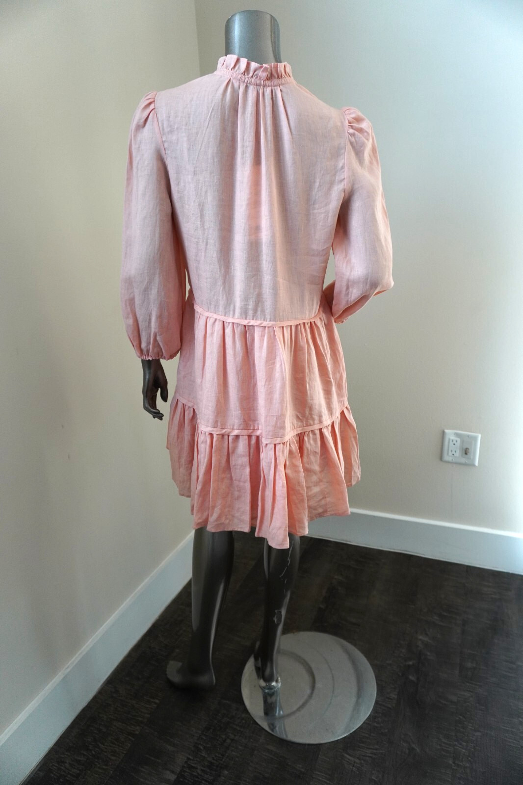 Veronica Beard Hawkin Linen Dress Pebble Light Coral Size 4 New Tag $448