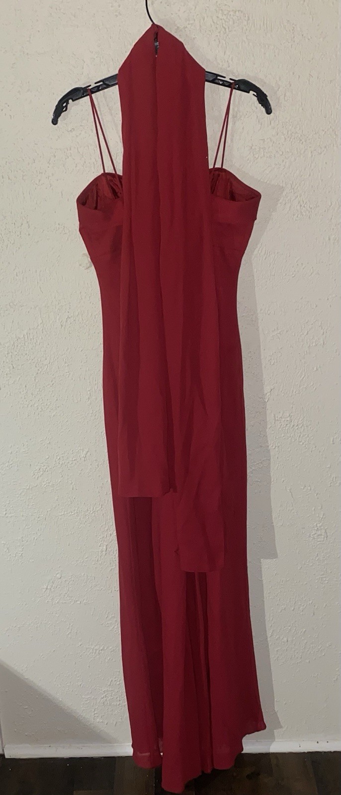 Women’s Red Solid Strappy Sleeveless Long Maxi Dress Size S Regular Blend
