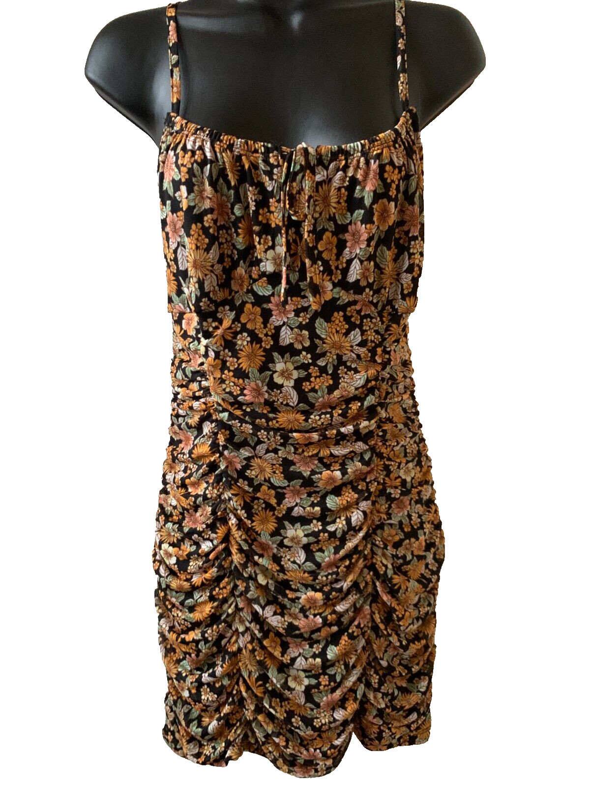 Ultra Flirt Floral Floral Ruched Mini Bodycon Dress Size Medium Women’s