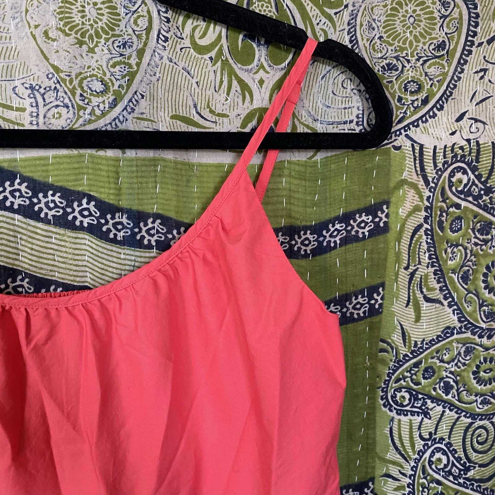 Boden Red/ Pink/ Blue/ Green Colorblock Trapeze Cotton Maxi Dress Size 6 Petite