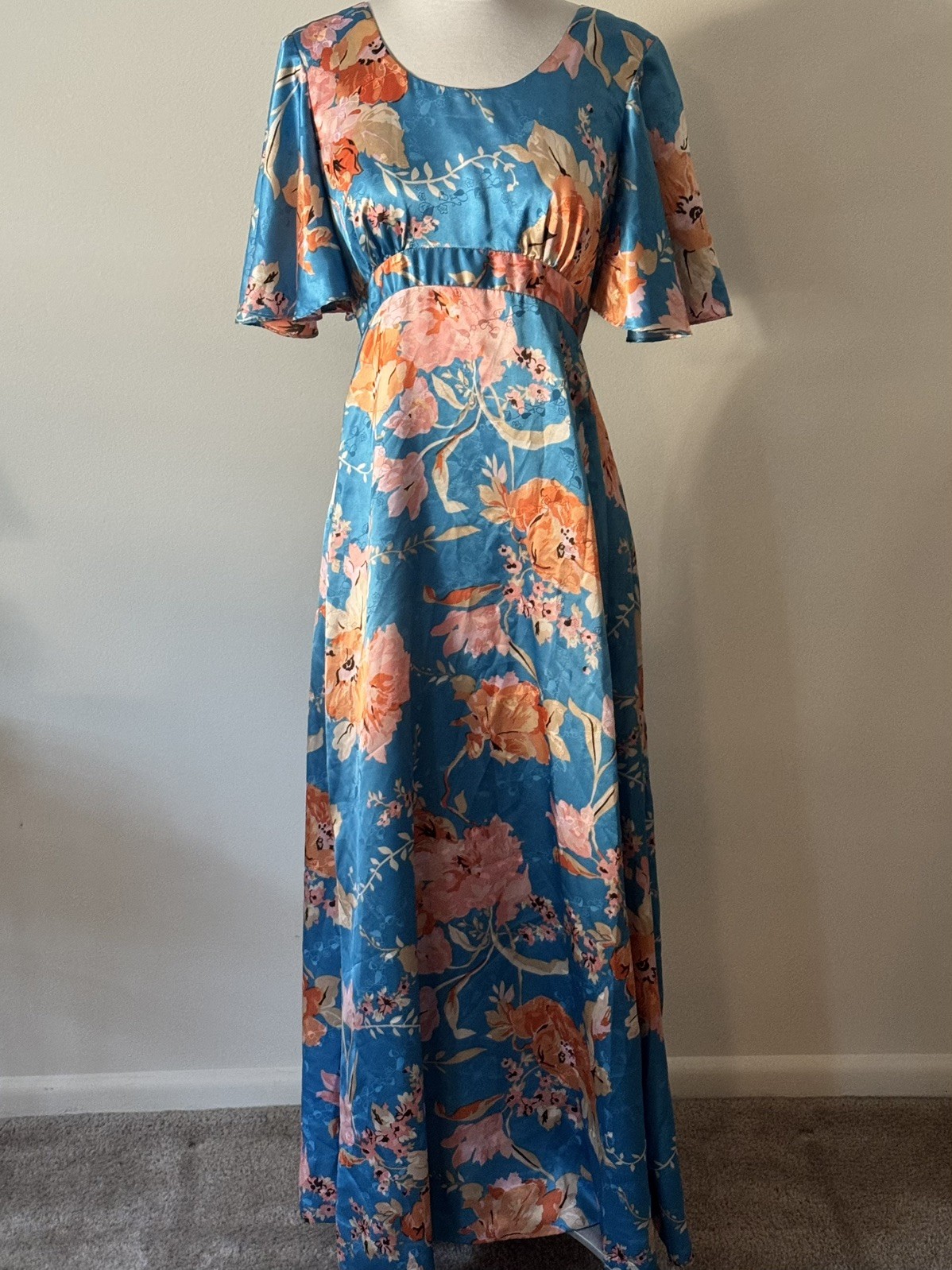 Beautiful Vintage 70s BoHo Tori Richard Honolulu Maxi Floral Dress Sz-8 USA made
