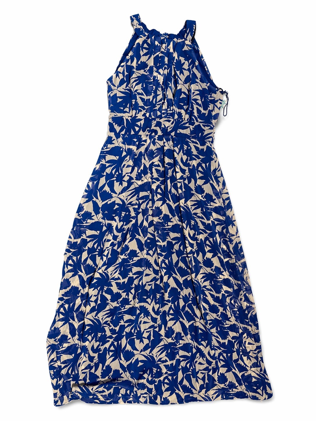 RN Studio halter maxi dress blue beige floral sleeveless Size 6P