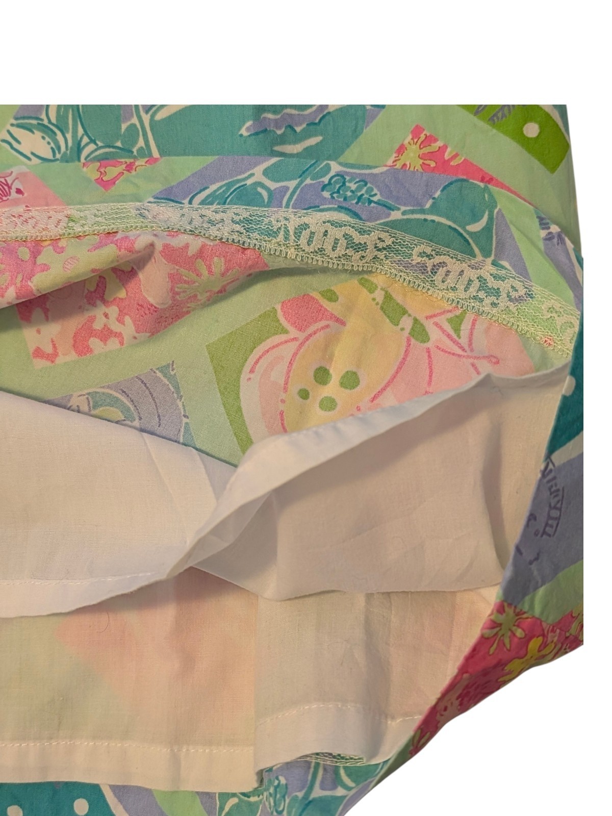 Vintage Lilly Pulitzer Patchwork Pattern Women Dress Size 8 White Label