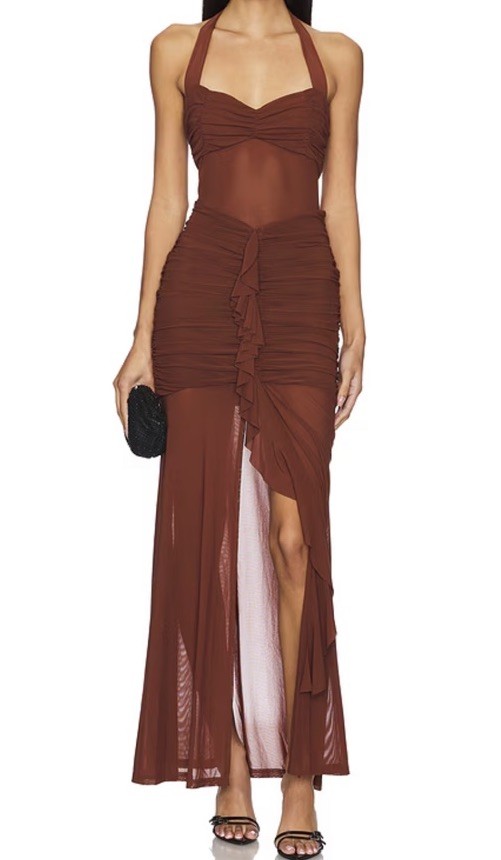 Runaway The Label Tallula Maxi Dress in Espresso Small $132!! (See Description)