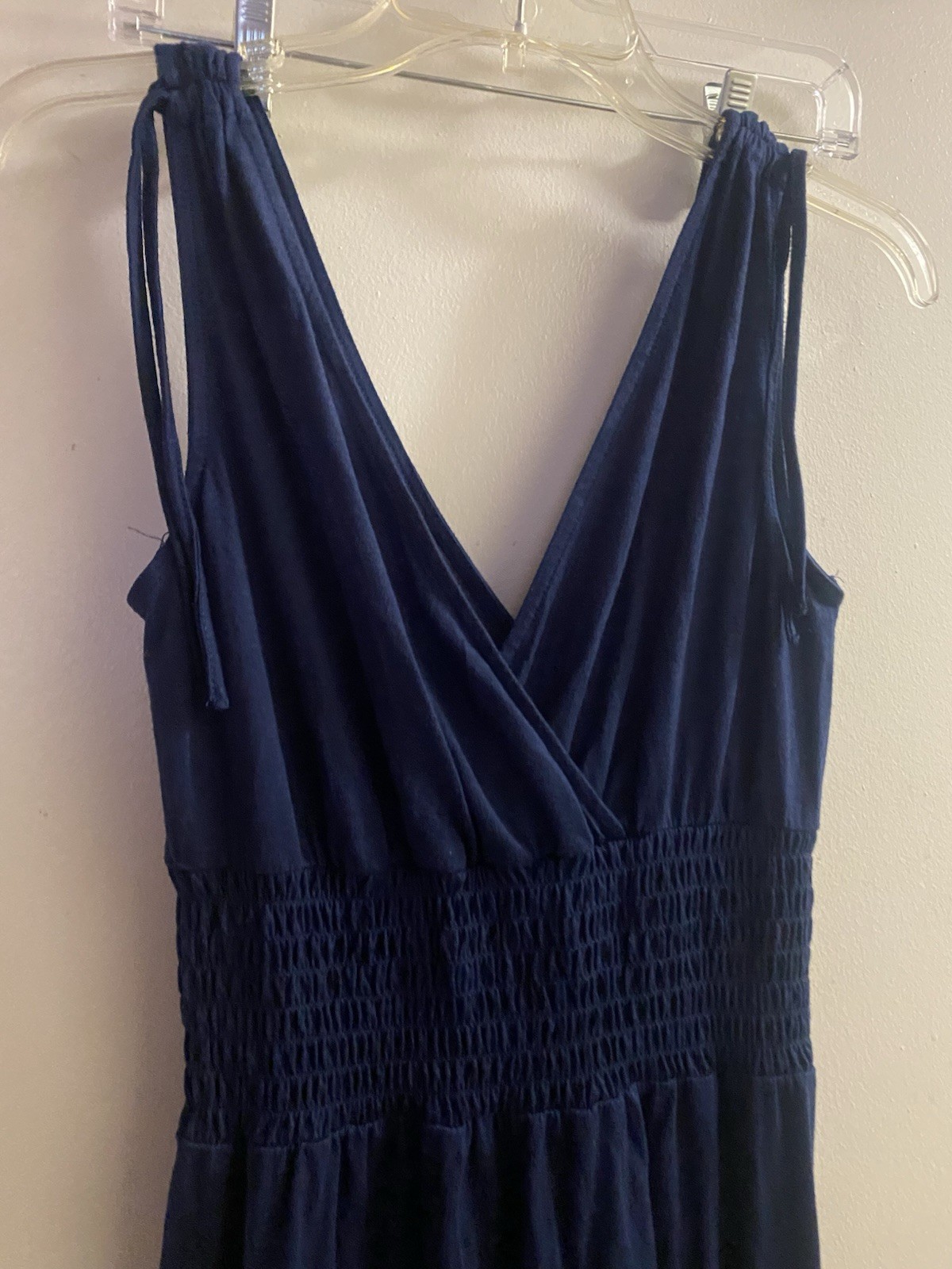 Just Love Womens Dark Navy Blue Maxi Tank Dress M Medium Bust 38” V Neck