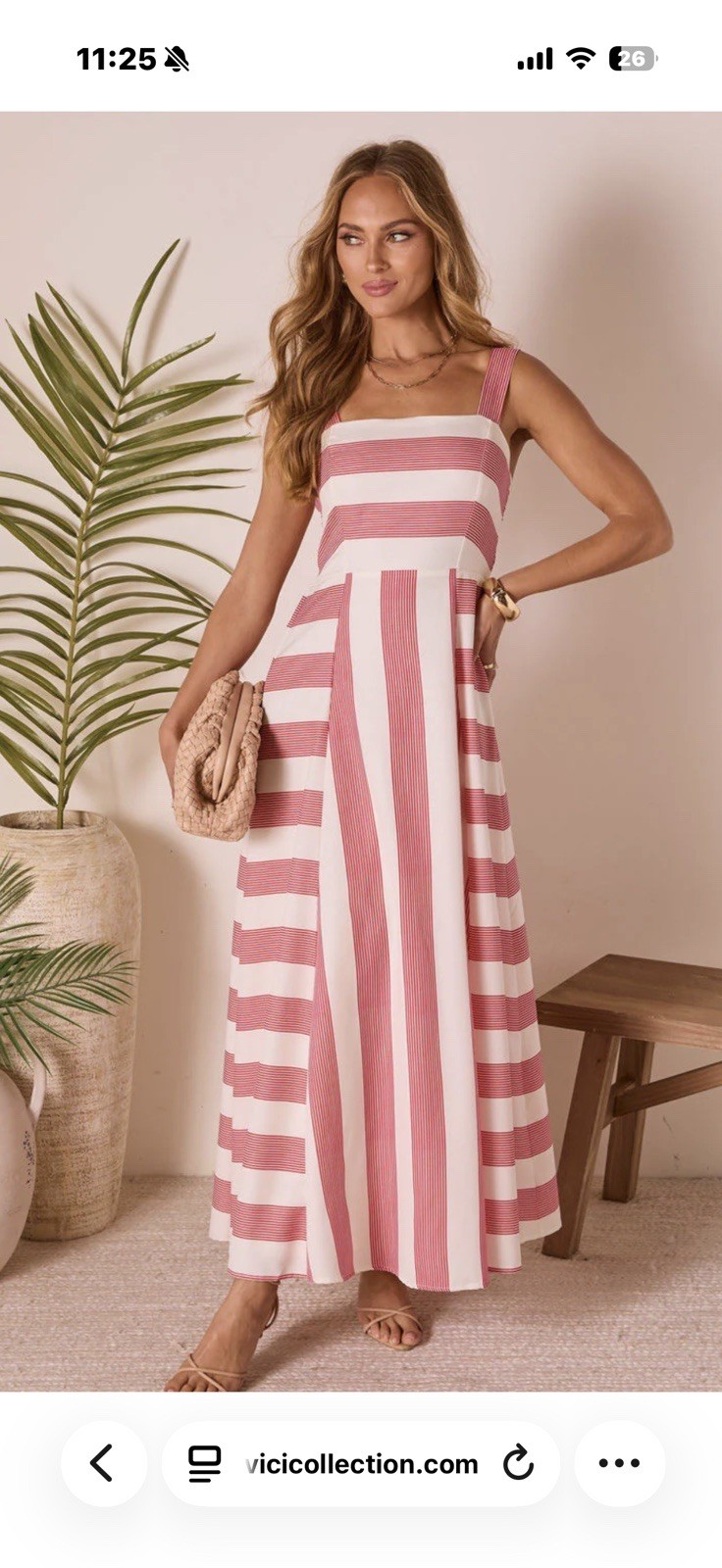 NWT VICI Everen Striped Maxi Dress Red/White Maxi Dress Large