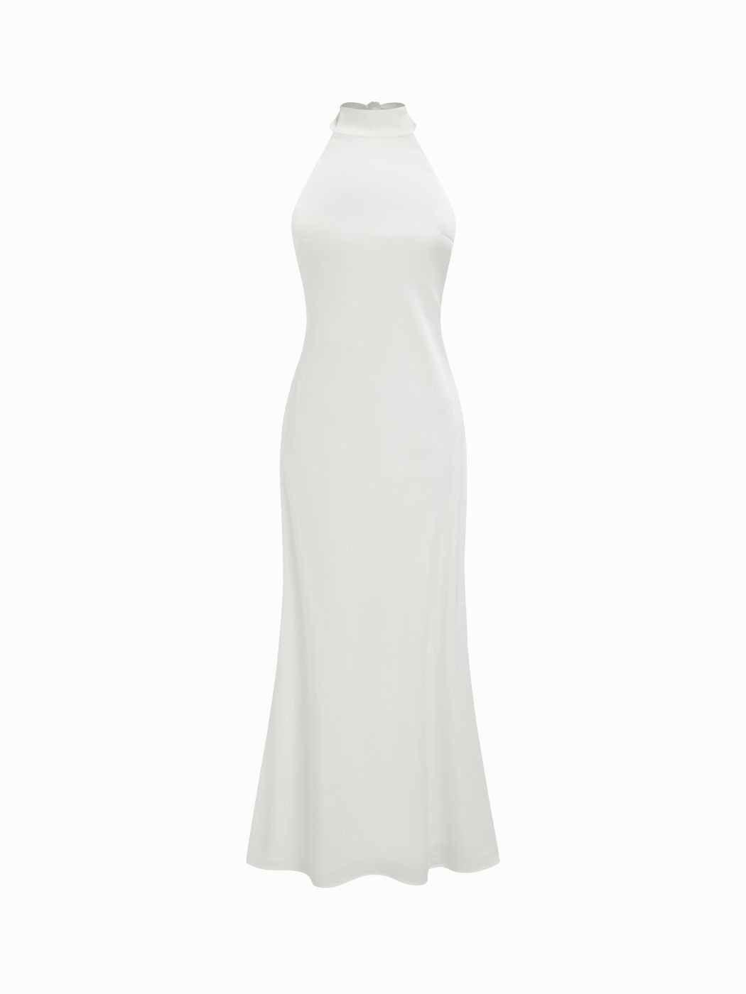 Cowl Neck Solid Glitter Ruffle Hem Maxi Dress