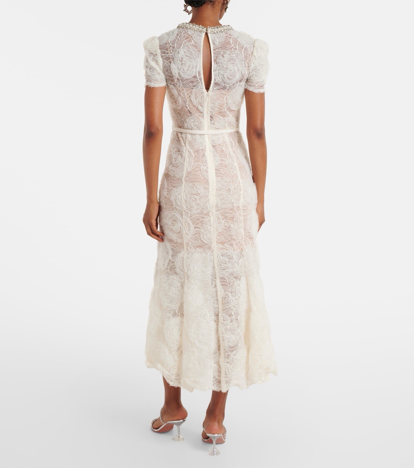 self portrait Semi-Sheer Lace Midi Dress NWT Size US 8 UK 12 $ 715