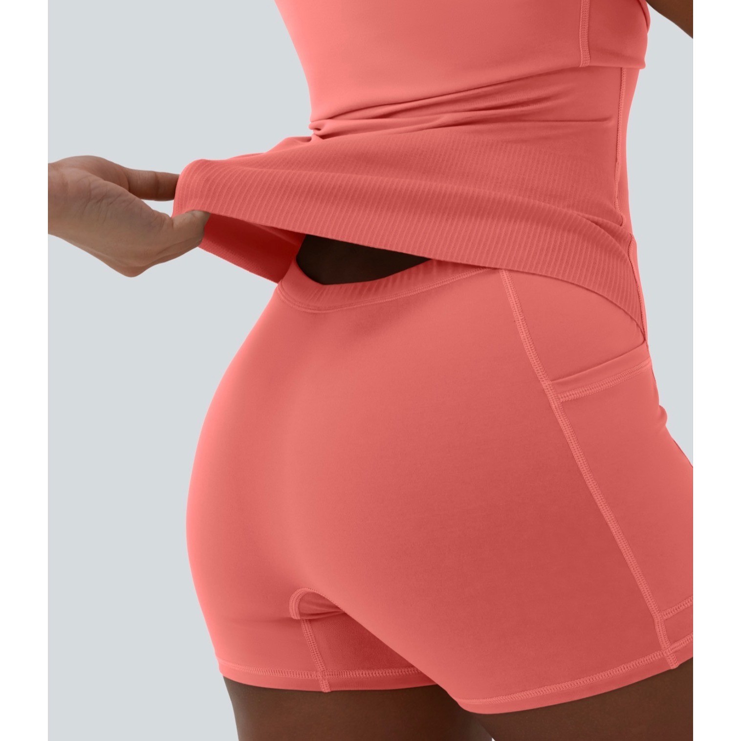 Halara Easy Peezy Plush Tummy Control Active Dress Pockets Pink Large New