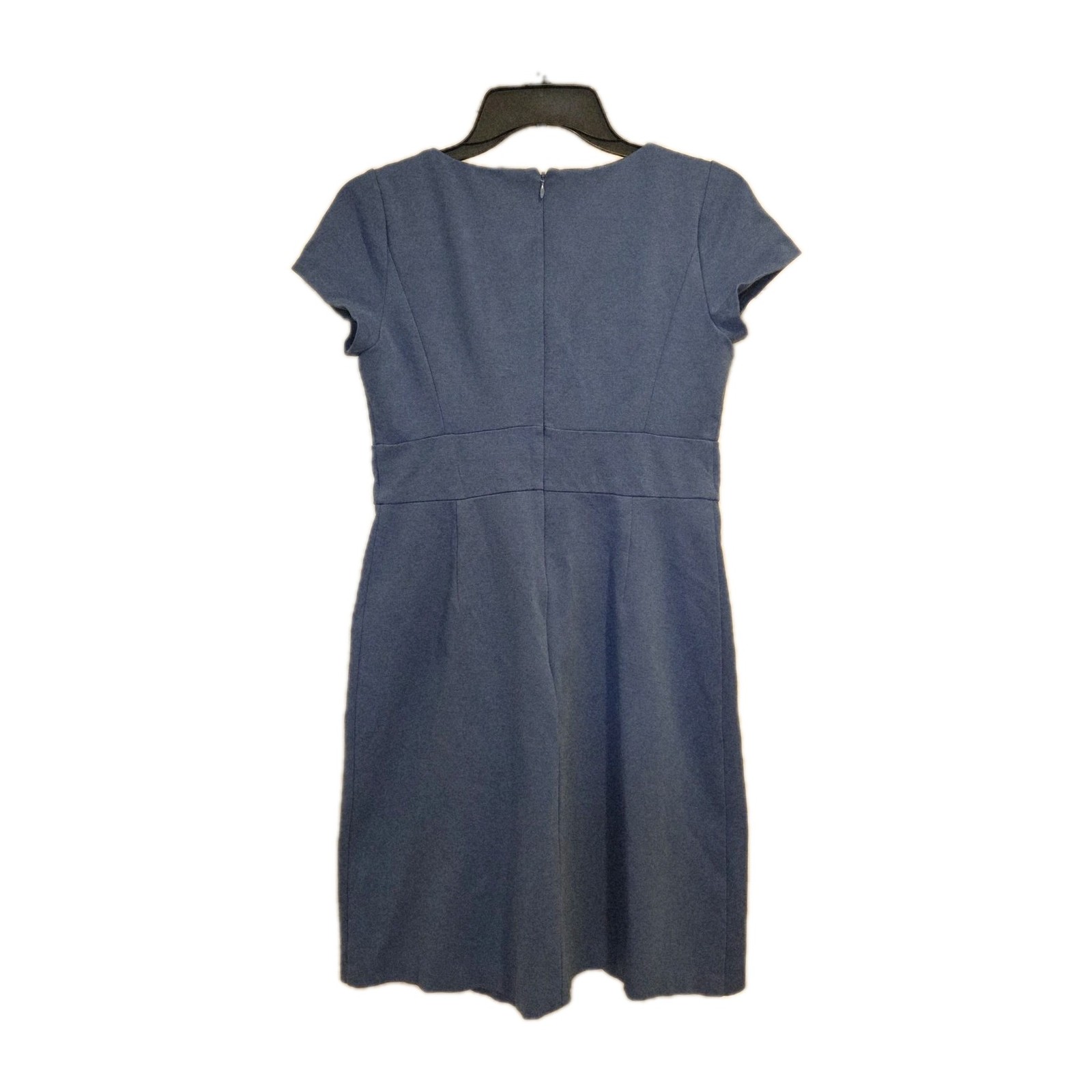 Talbots Petites Dress Womens Size 4P Blue Rayon Nylon Spandex Rear Zip VGUC