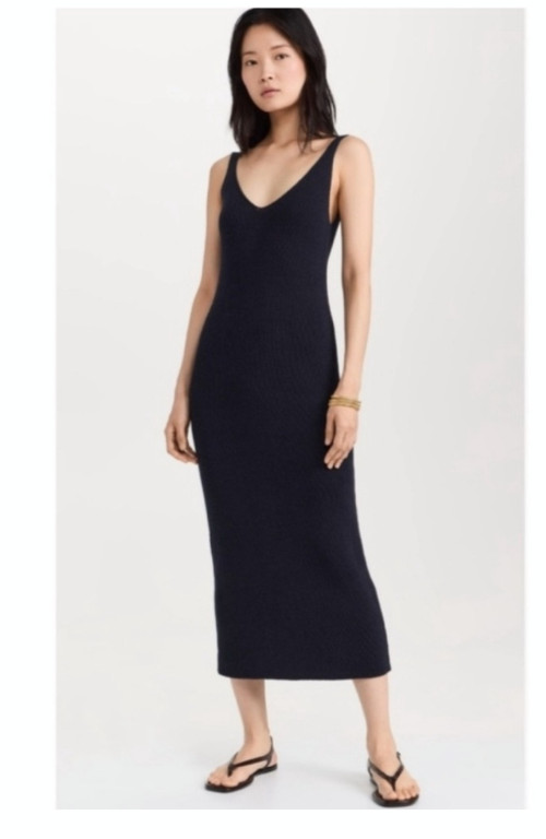Alex Mill Serena linen/cotton ribbed knit tank/sweater midi Dress Sz S