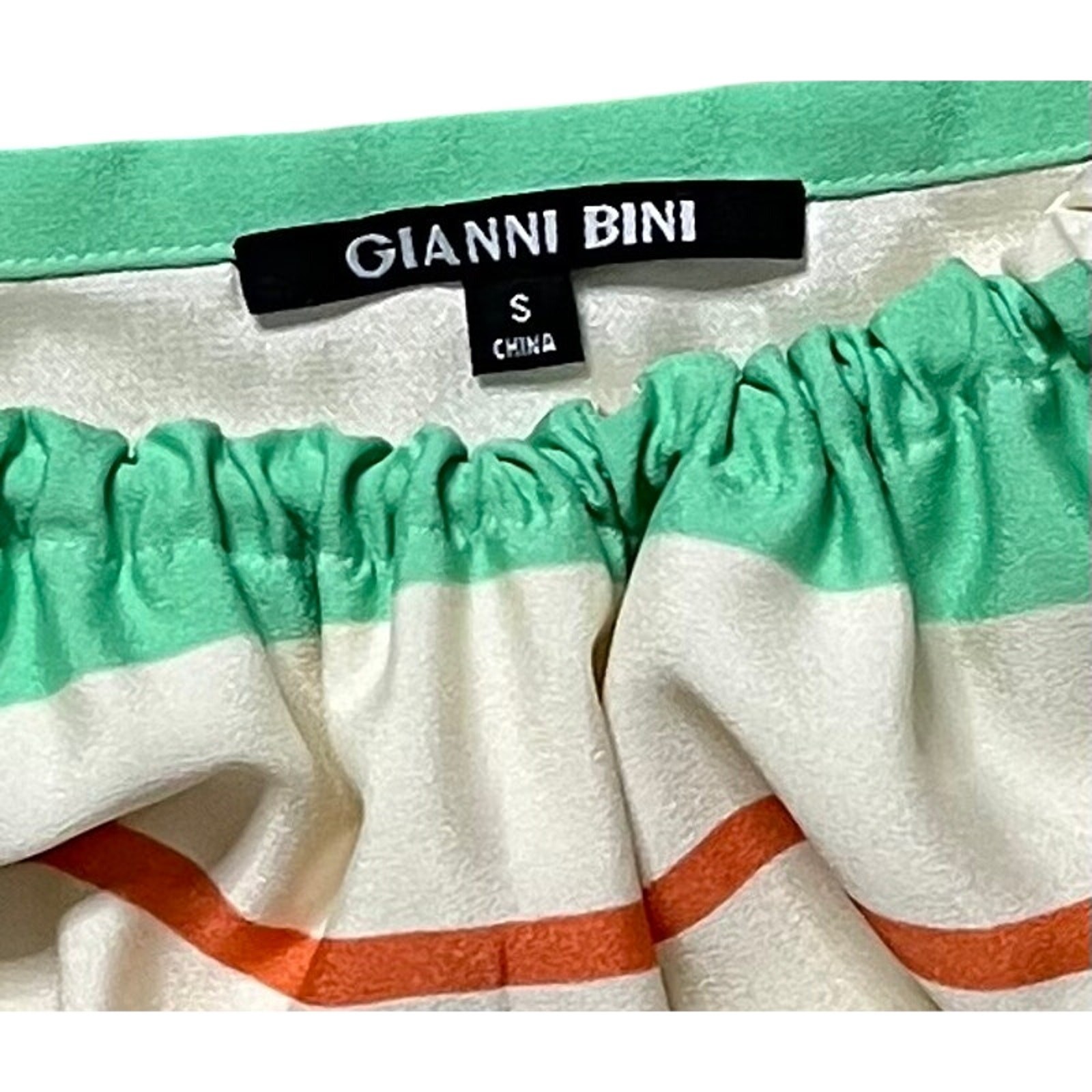 Gianni Bini Elle Striped Mini Dress Rope Spaghetti Straps Cinched Waist Sz Sm