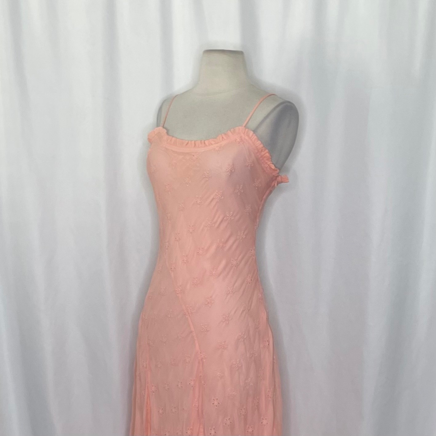 NWT!! J. CREW Collection Eyelet Maxi Slip Dress Blushed Peach Pink Fairy Size 6