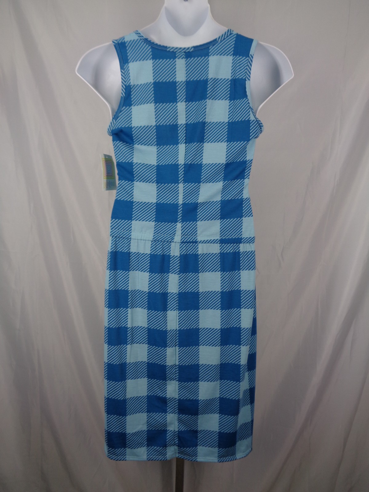 LuLaRoe Blue Plaid Check Summer Tank Dress Size Large New