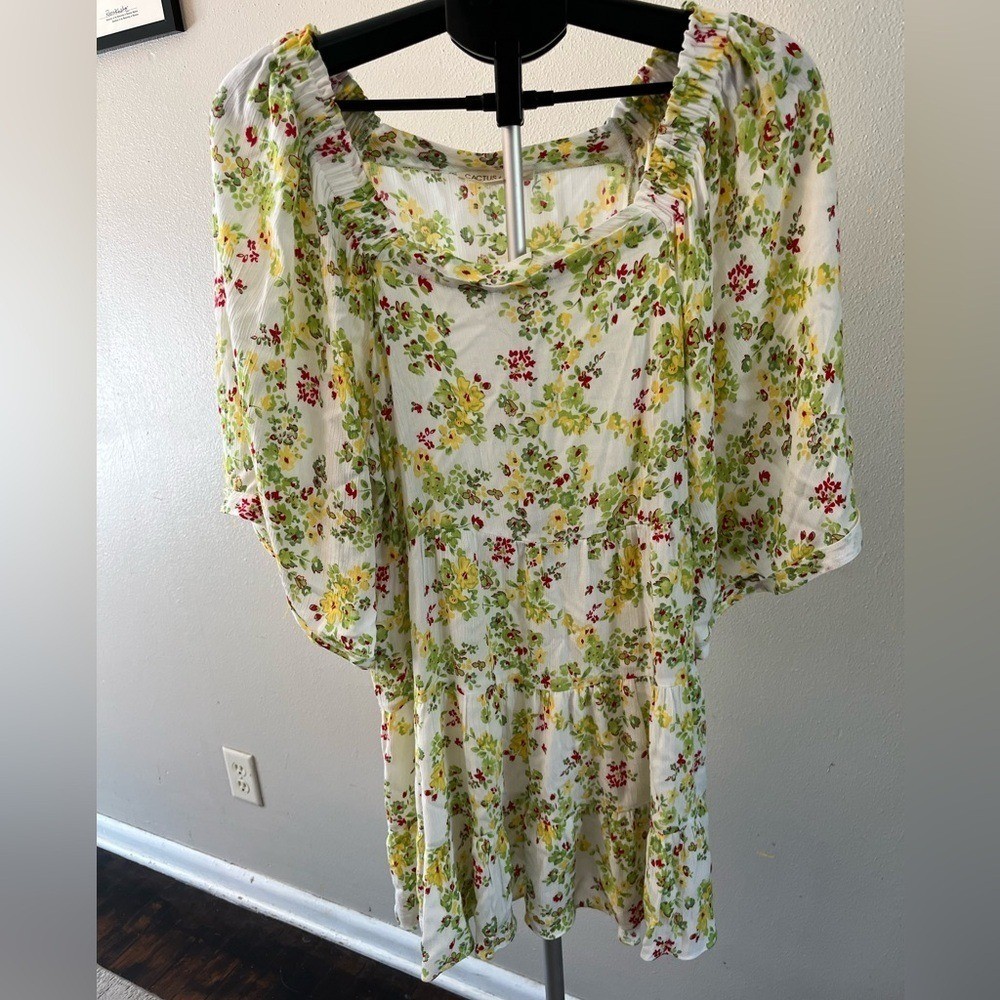 Cactus + Pearl tunic dress off shoulder bohemian cottagecore fairycore prairie