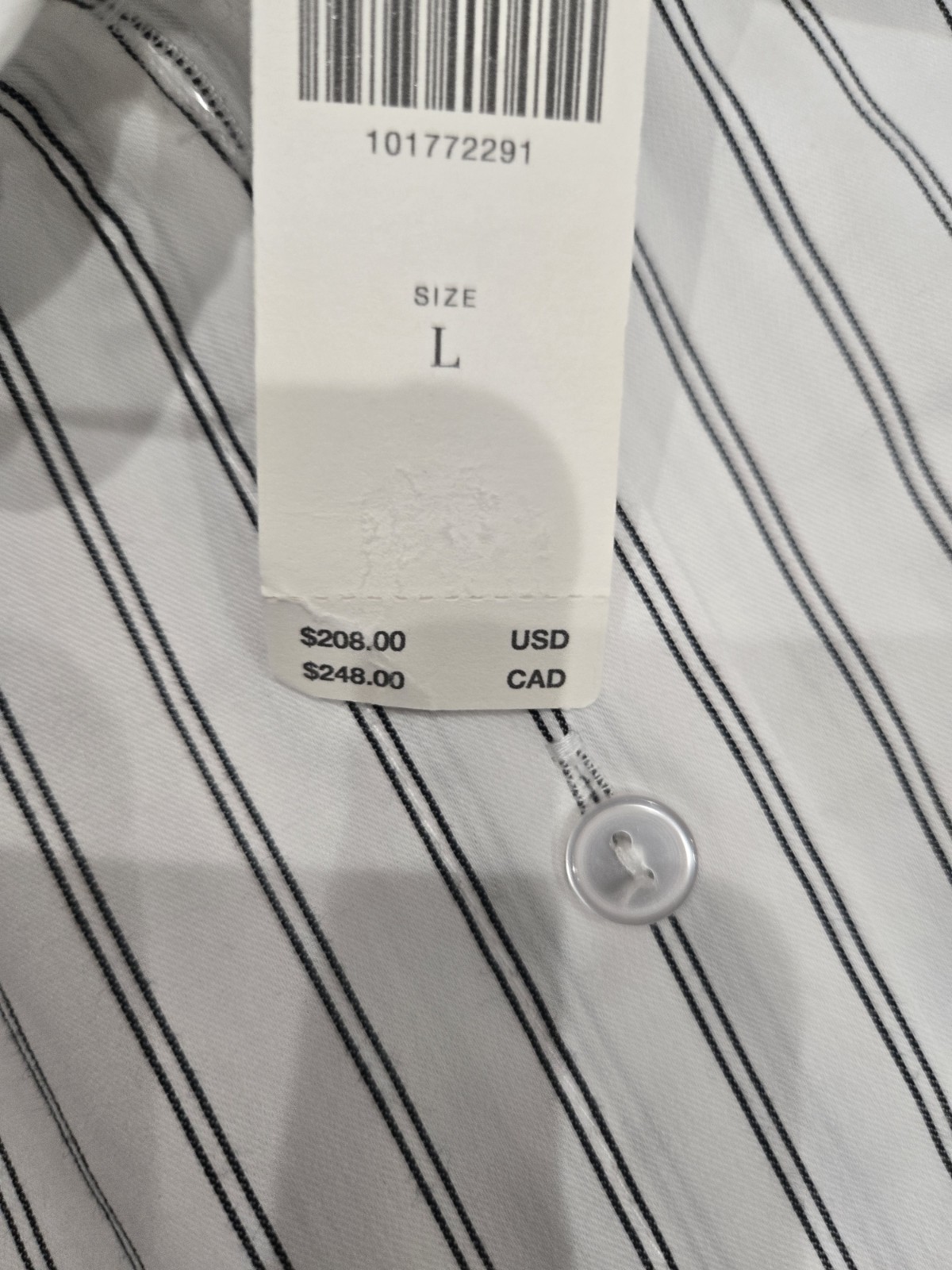 Anthropologie Exquise Large Tobie Double Buckle Pleated Shirt Dress White Black