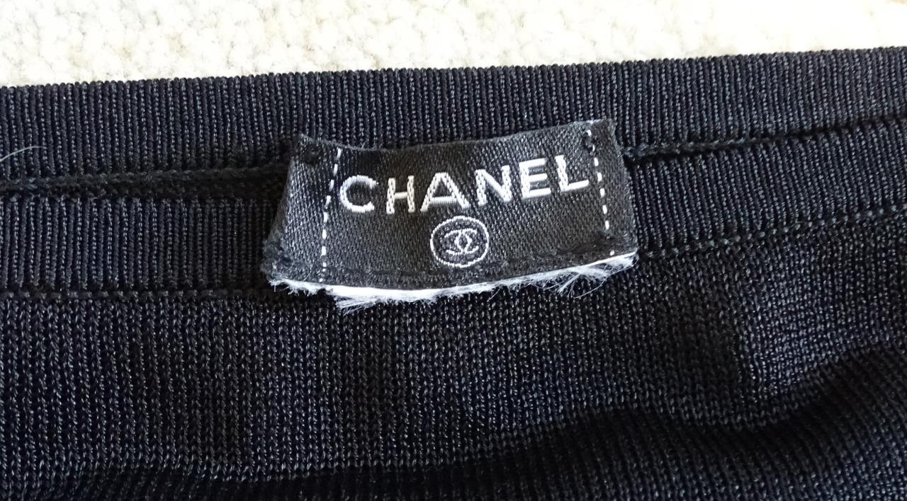 Chanel Black 03A Long Sleeve Mini Mohair Nylon Rayon Wool Dress SZ 40