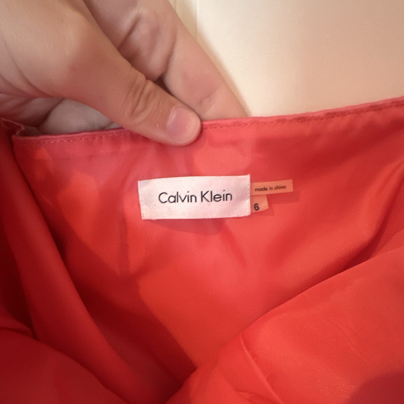 Calvin Klein Women’s 6 Pink Satin Strapless Maxi Formal Zip Ruched