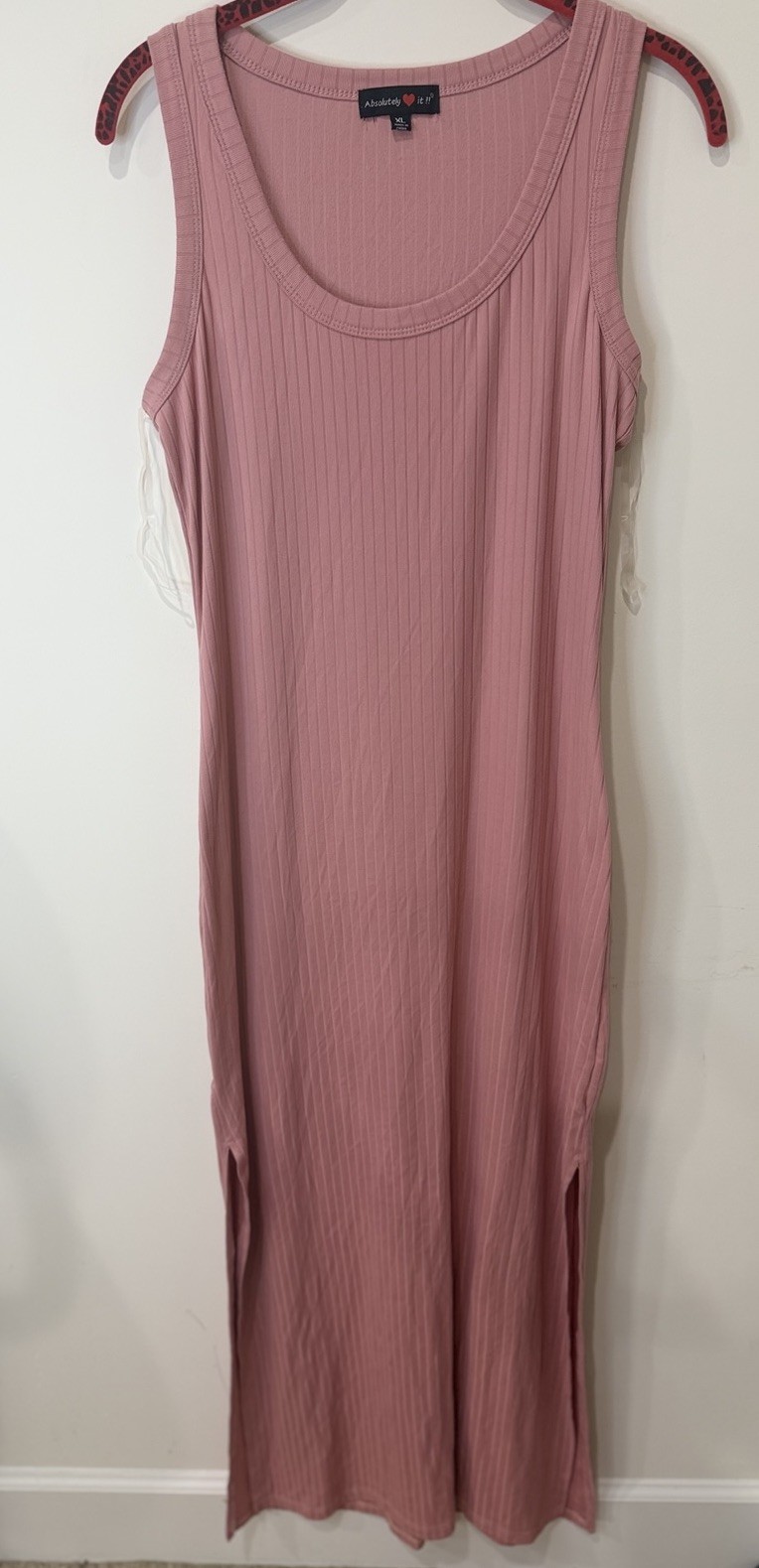 Absolutely Love It Maxi Dress XL Blush Pink Slim Sleeveless Coquette Party Maxi