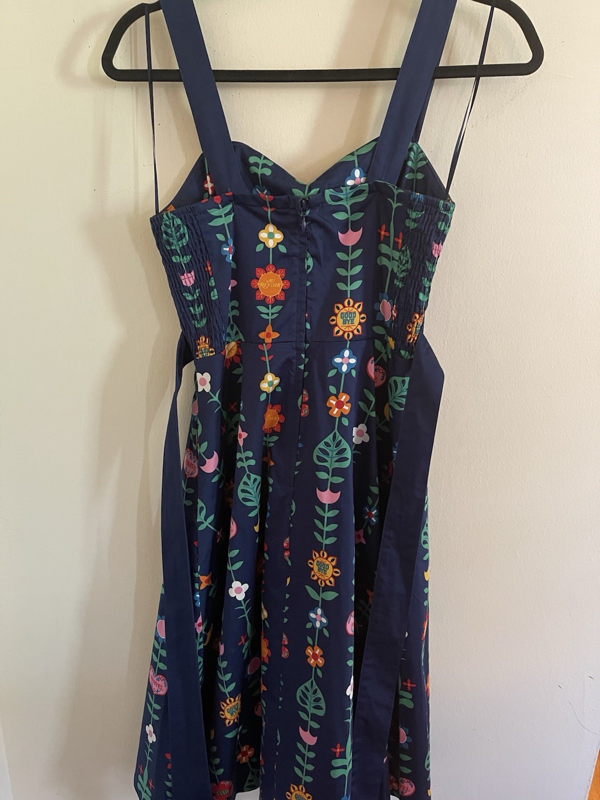 Disney Parks Authentic It’s a Small World “Goodbye” Floral Flared Tea Dress XS