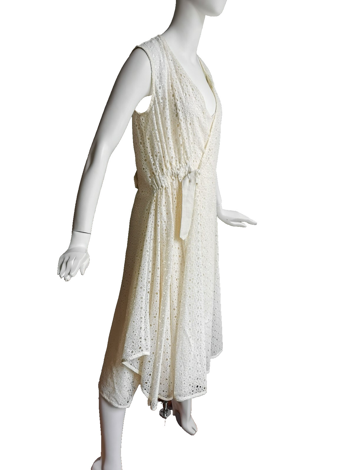 RRP €890🌟SPORTMAX by Max Mara White COTTON LACE Dress USA2_ IT36_ D32_UK4_FR34