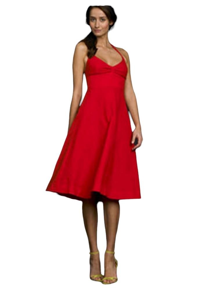 J. Crew Halter Dress Size 10 Red Seersucker Crinkle Cotton Lightweight Lined