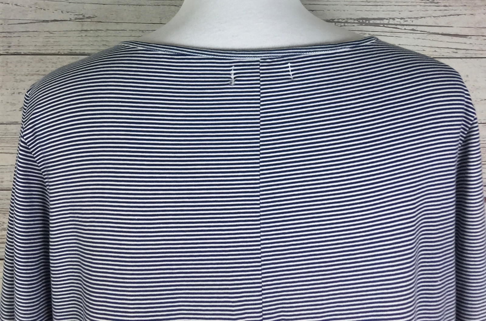 Stewart Simmons Womens Blue White Striped 3/4 Sleeve Stretch Shift Dress Size XL