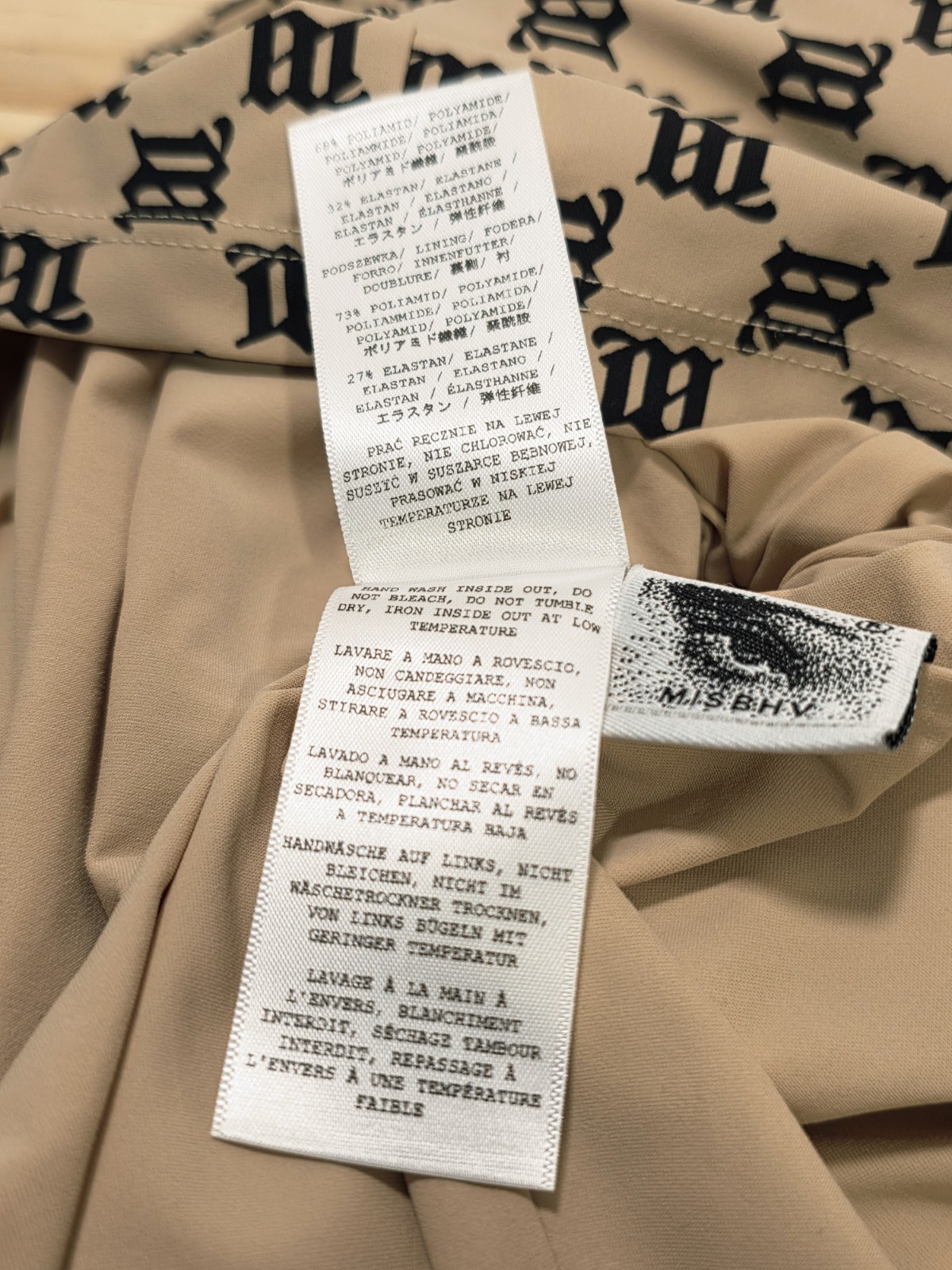 MISBHV Beige & Black Logo Monogram Mini Dress XS