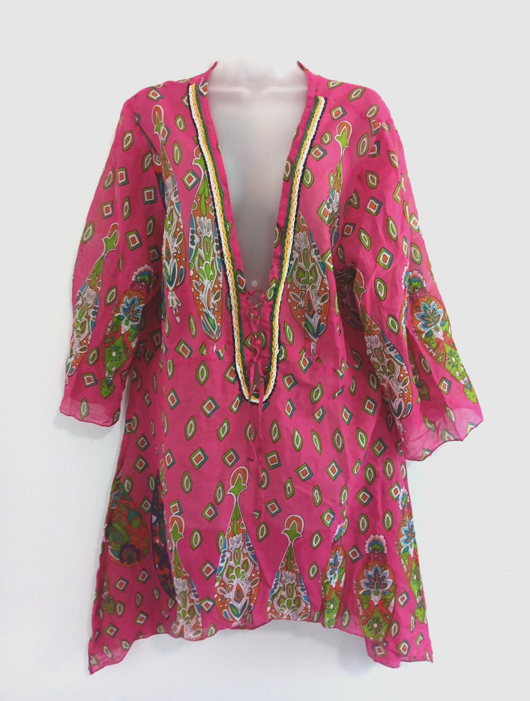 Jessica Taylor Dress Cover Up Womens 2X Pink Boho NEW Cruise Travel Flowing Chic