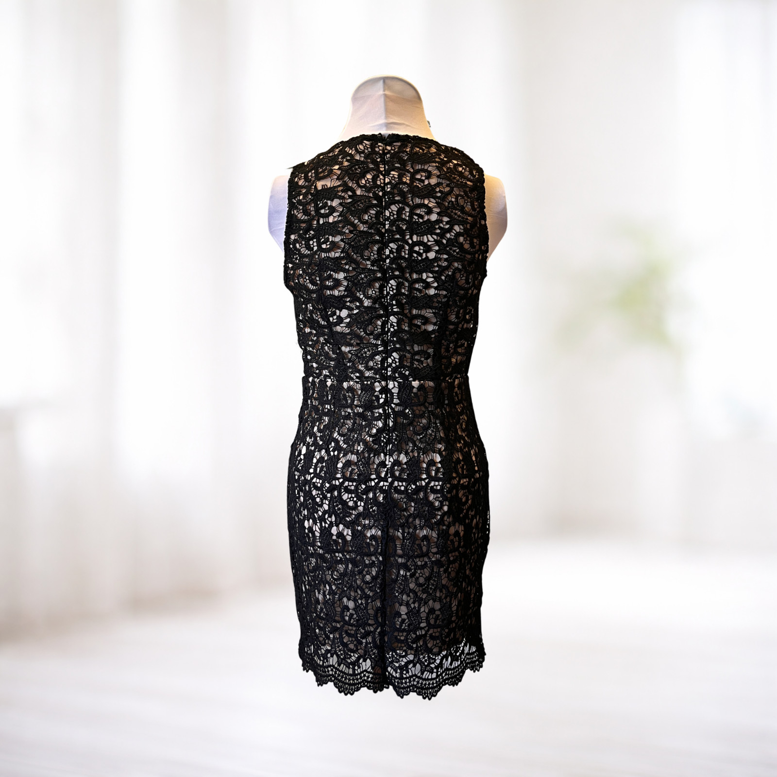 Whimsigoth Dark Boho Sexy Club Lace Black Dress M V Plunge Neck Vamp Indie Fairy
