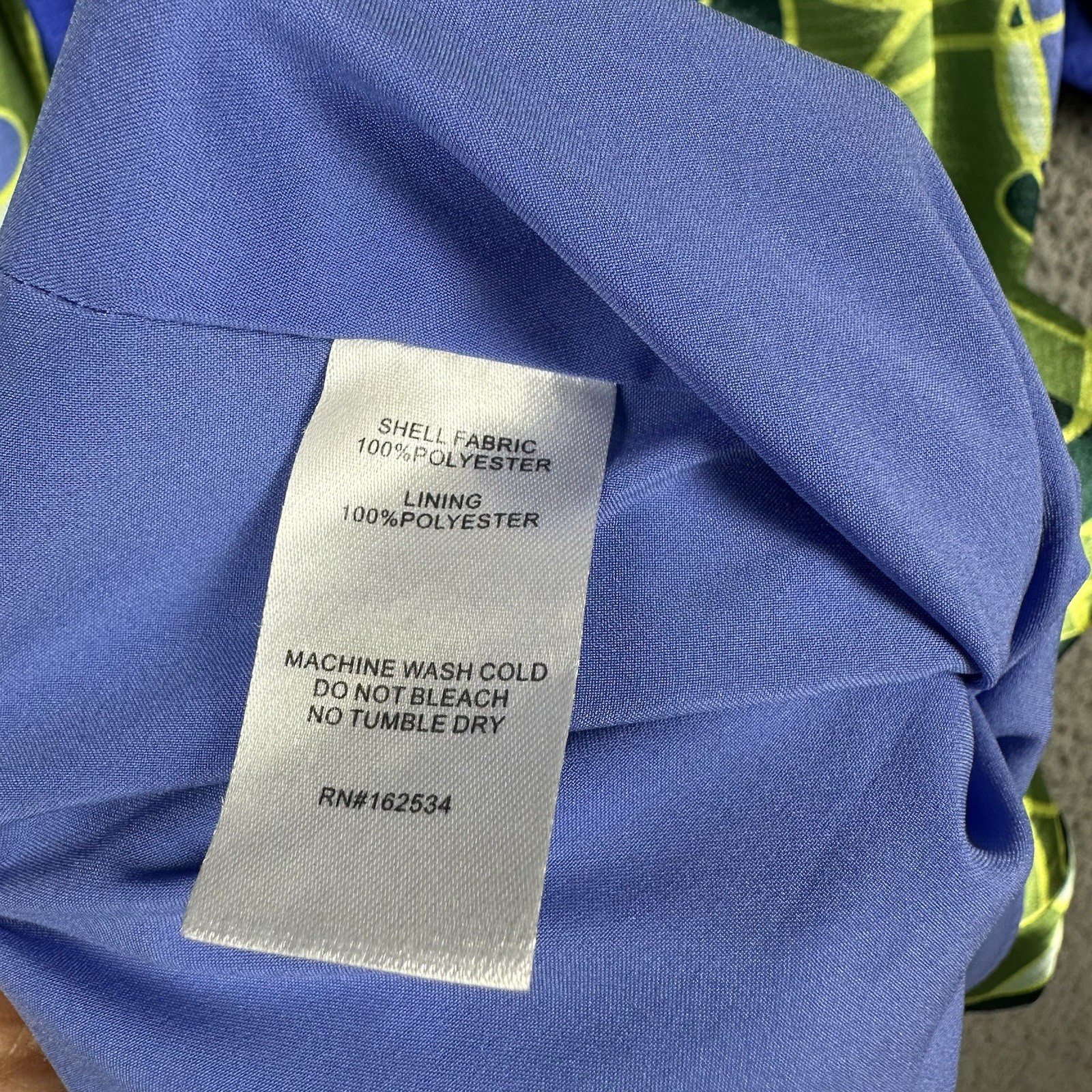 Emily McCarthy M Green Blue Ruffle Collar Blouson Sleeves Dress Flowy Artsy Boho