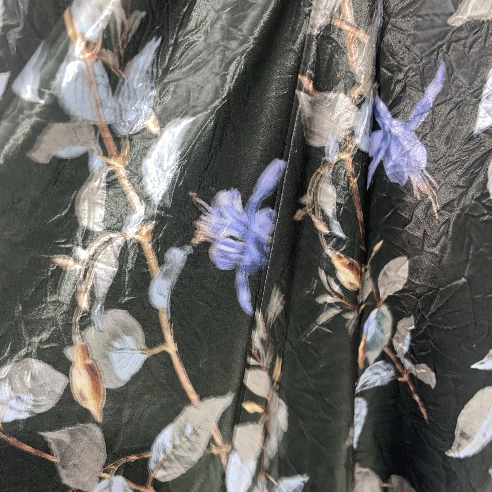 NWT $445 Vince Dress Large Bellflower V-Neck Slip Crinkle Satin Garden Floral