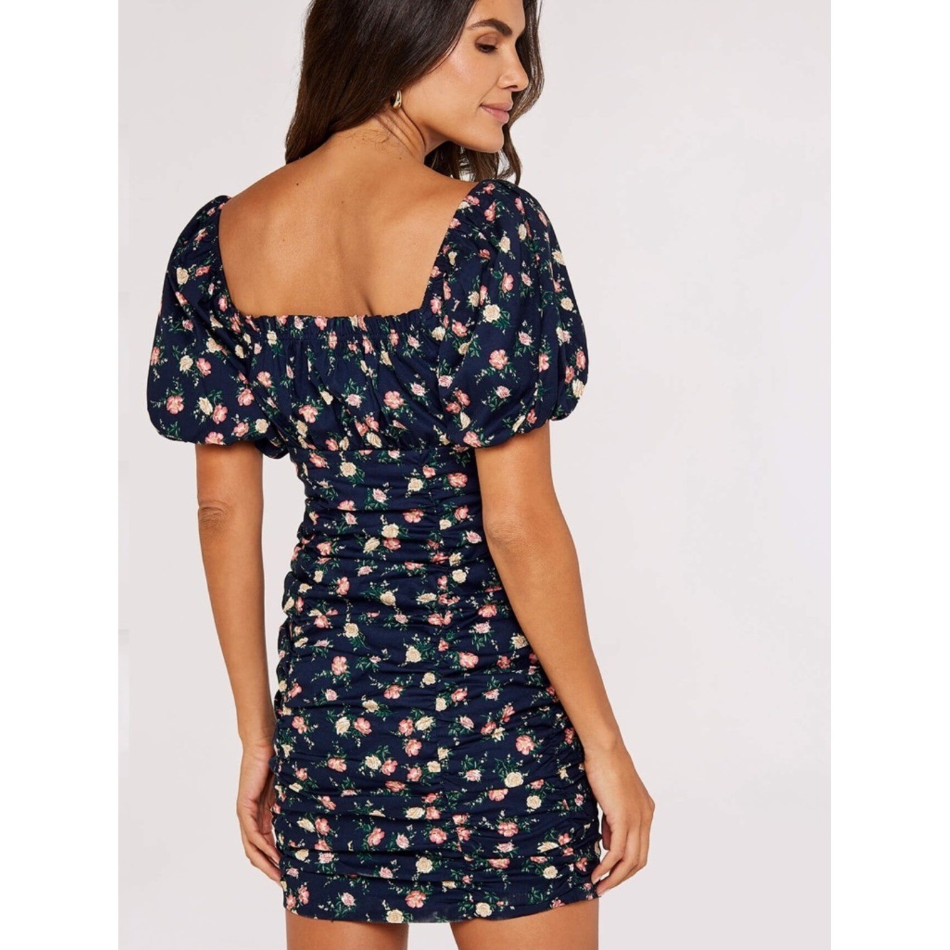 Apricot Milkmaid Dress Cottagecore Smocked Floral Mini Dress Size Large NWT