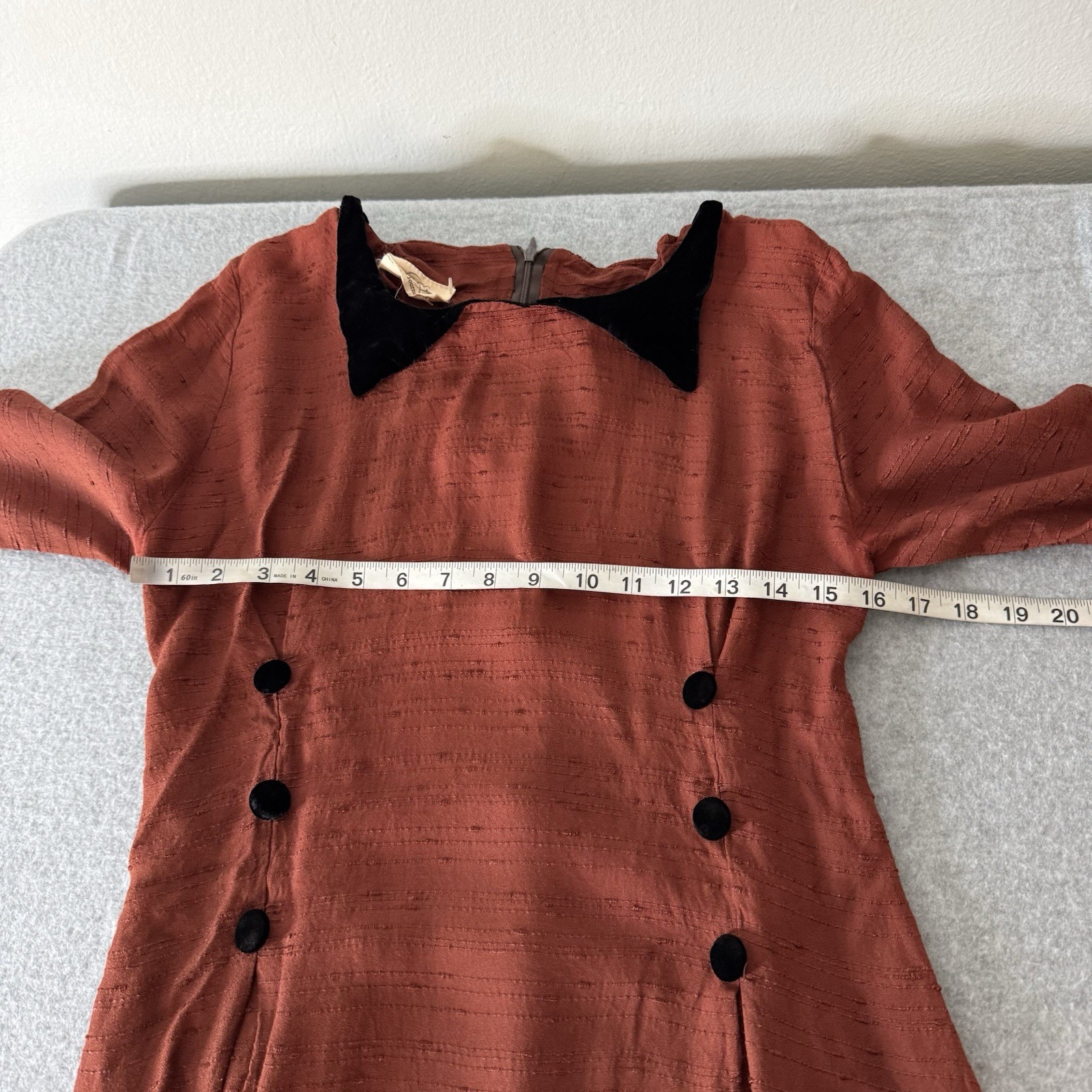 Hanna For La Journee Retro Rockabilly Long Sleeve Dress Velvet Details