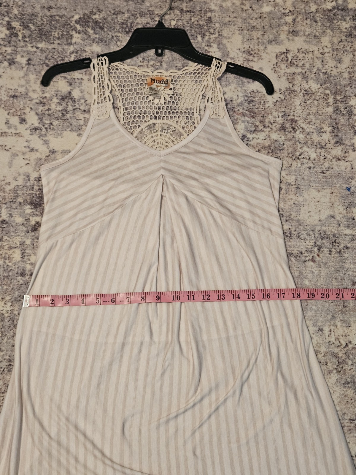 Mudd Women’s Sleeveless Boho Striped Cream Dress Size L