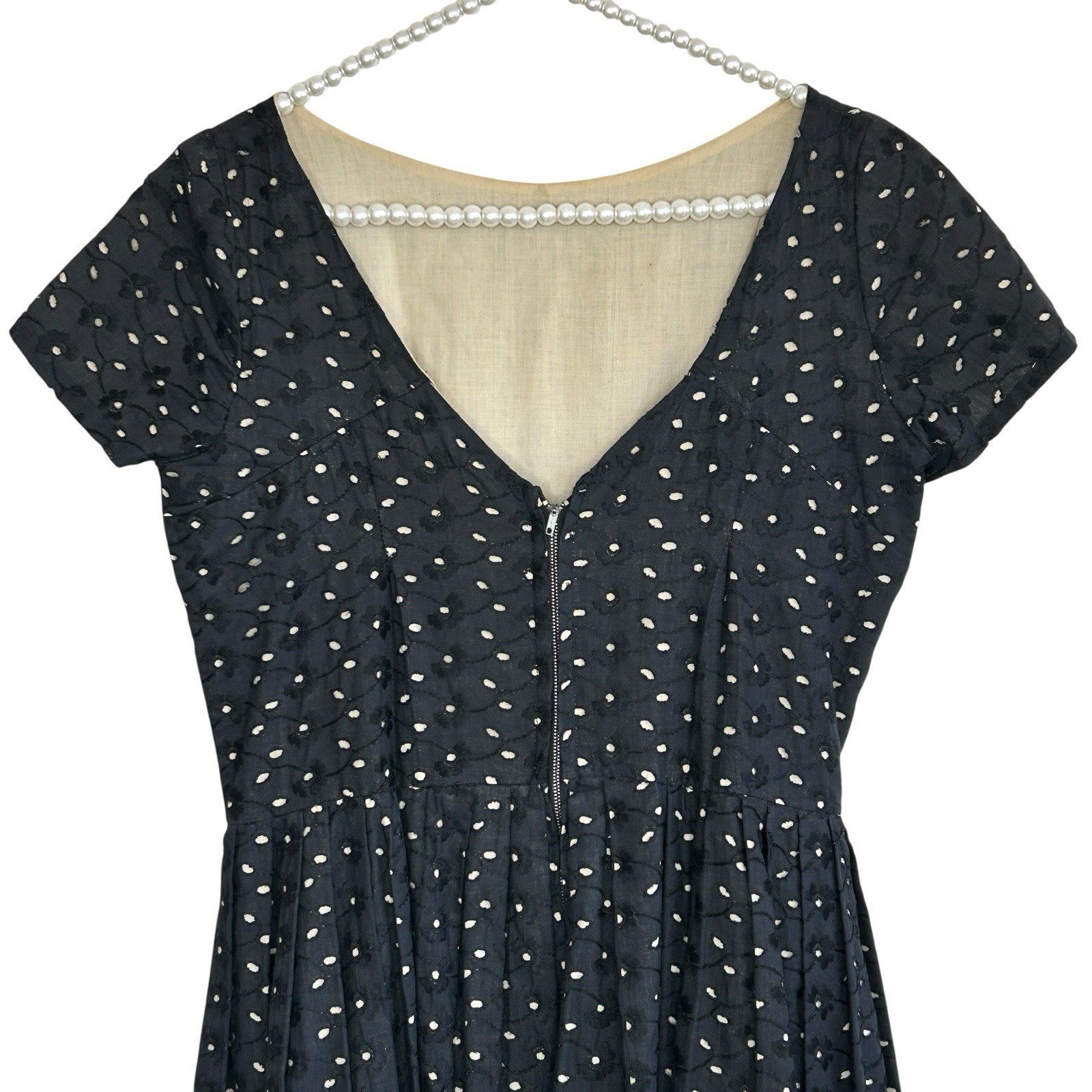 Vintage Billy Dee Eyelet Rockabilly Dress Small Whimsigoth Fit Flare 50s Midi