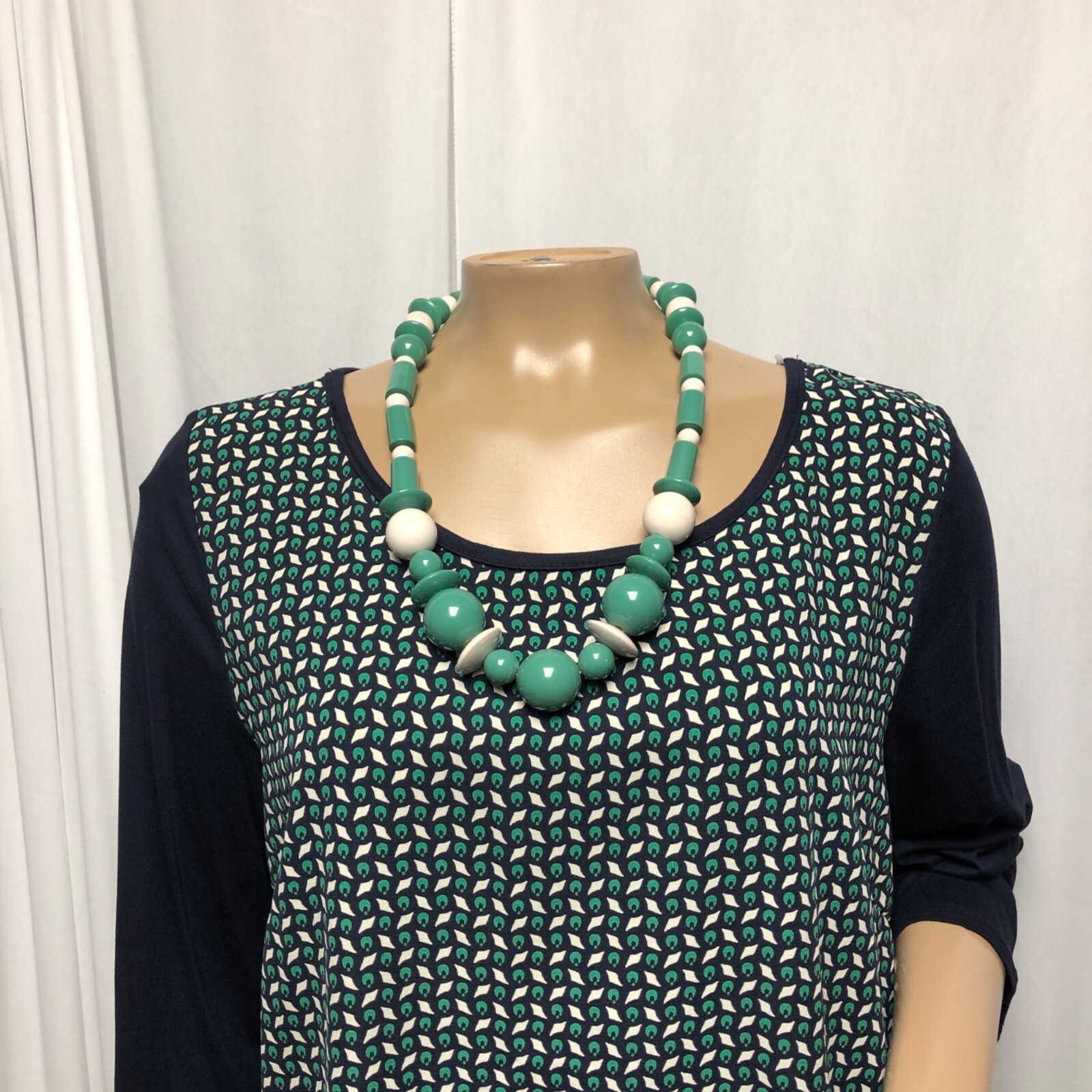 Betseys Boutique Shop Dress Womens Large XL Blue Green Shift Lightweight Comfy
