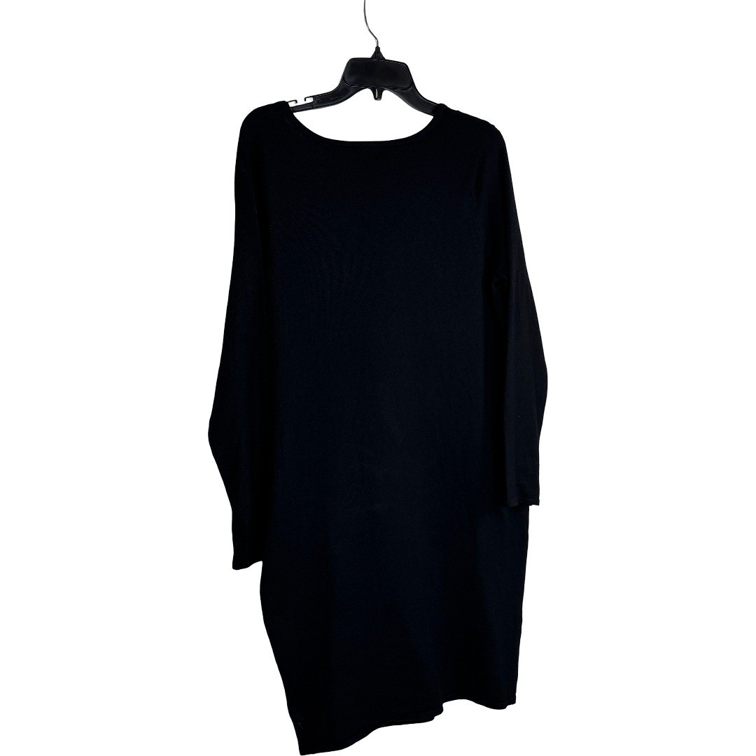 Say What Womens 2X Black Rhinestone Embellished V-Neck Sweater Dress Tunic NEW