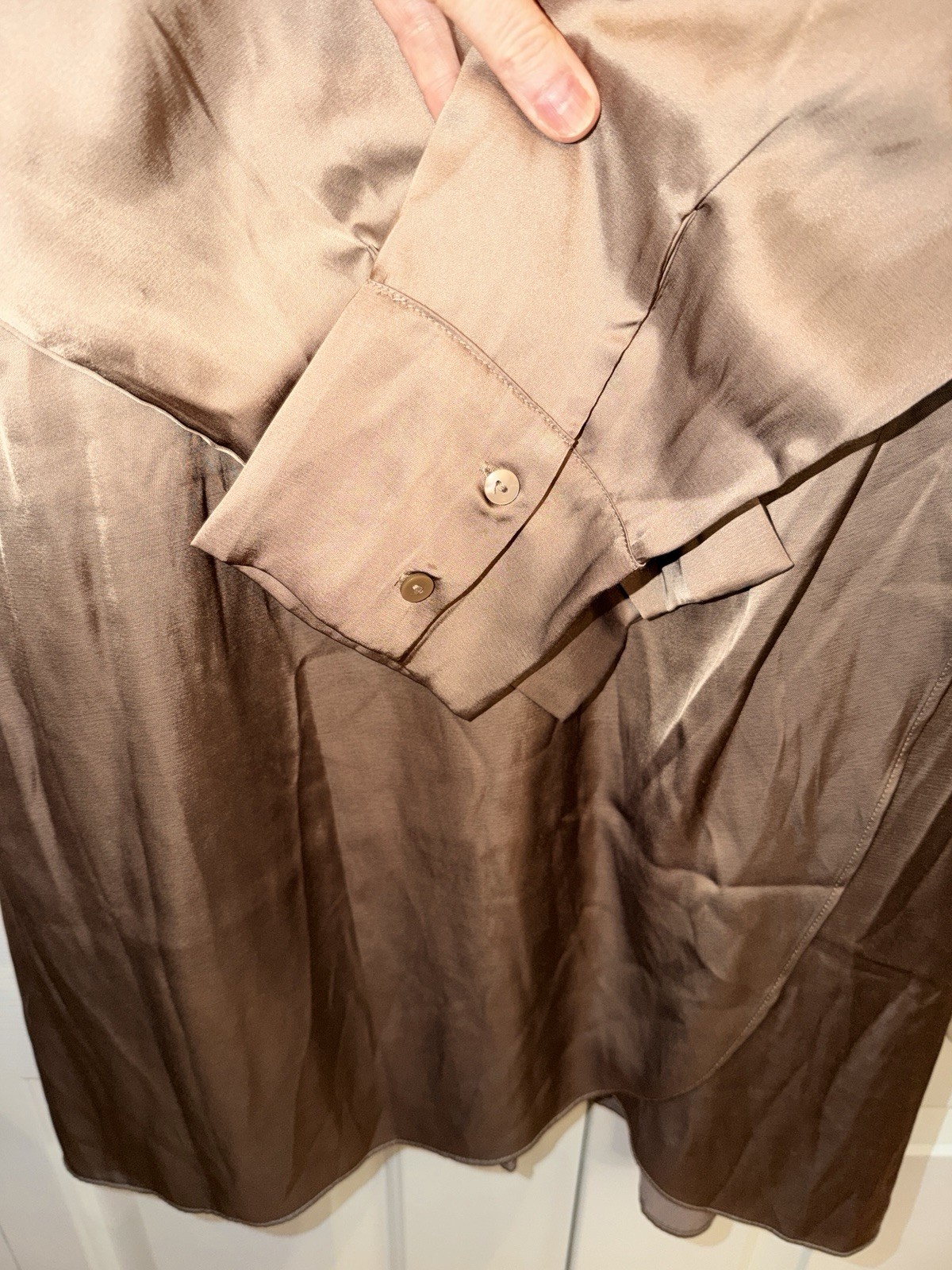Abercrombie Fitch Satin Wrap Mini Dress XL Quiet Luxury Model Off-Duty Holiday