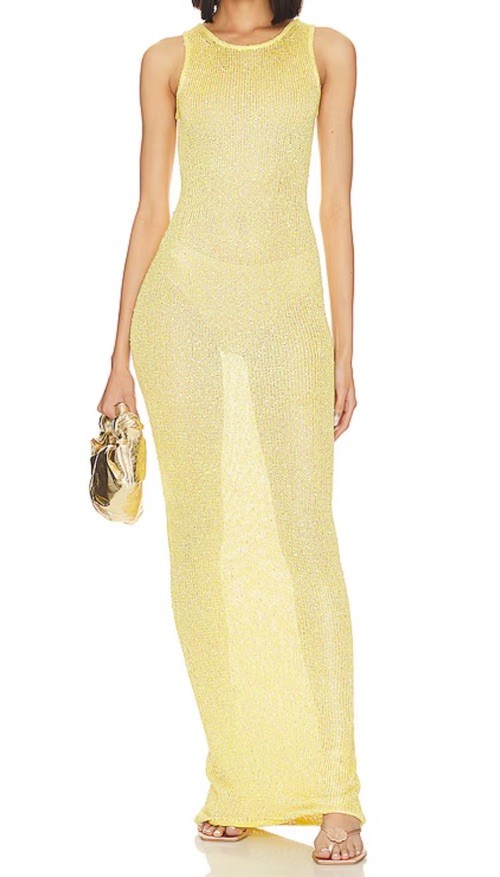 Asta Resort Natalia Dress – Chartreuse Sequin NWT Size S in Yellow $320