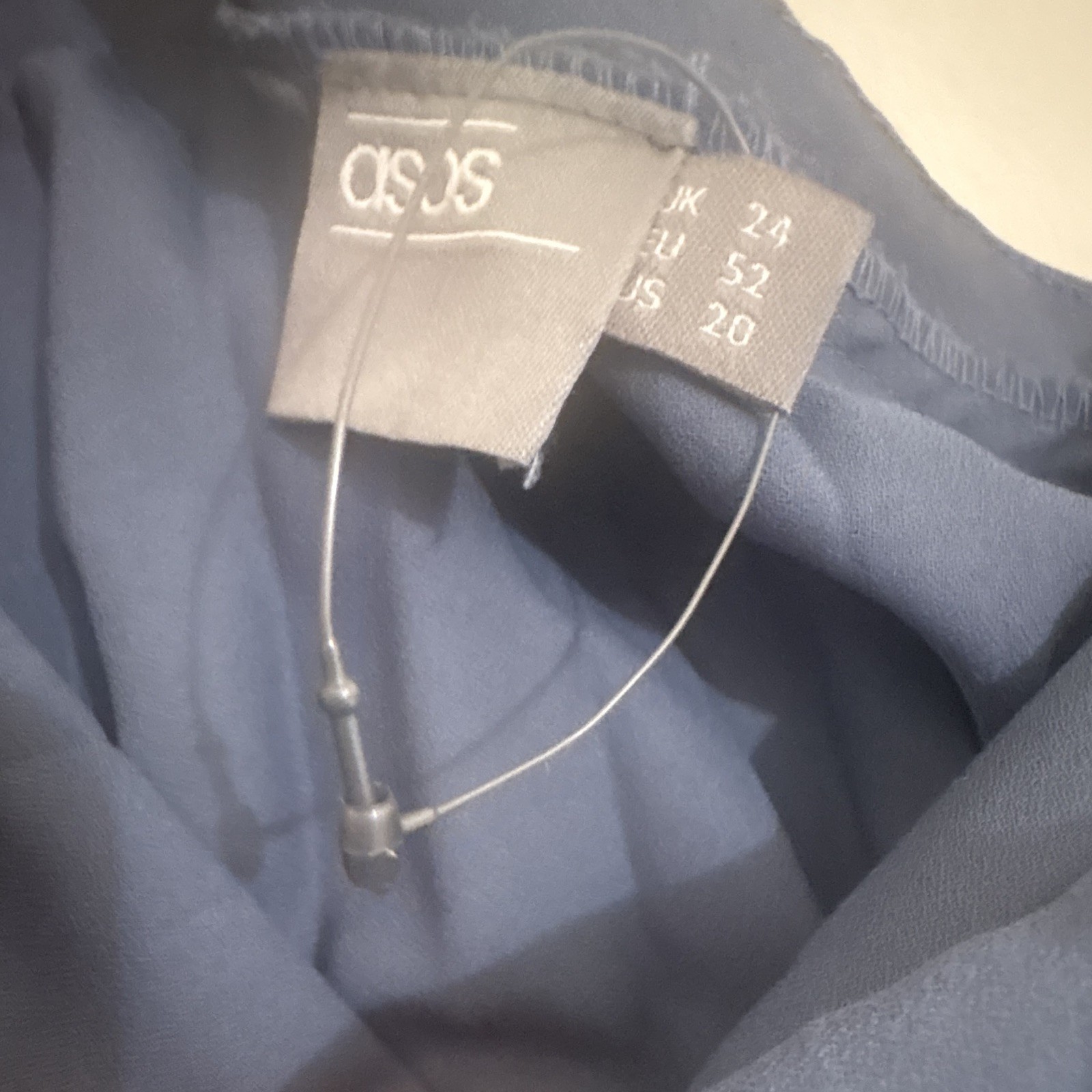 SOLD OUT ASOS Blue Cowl Neck Chiffon Pleated Layered Hi-Low Skirt Plus US 20