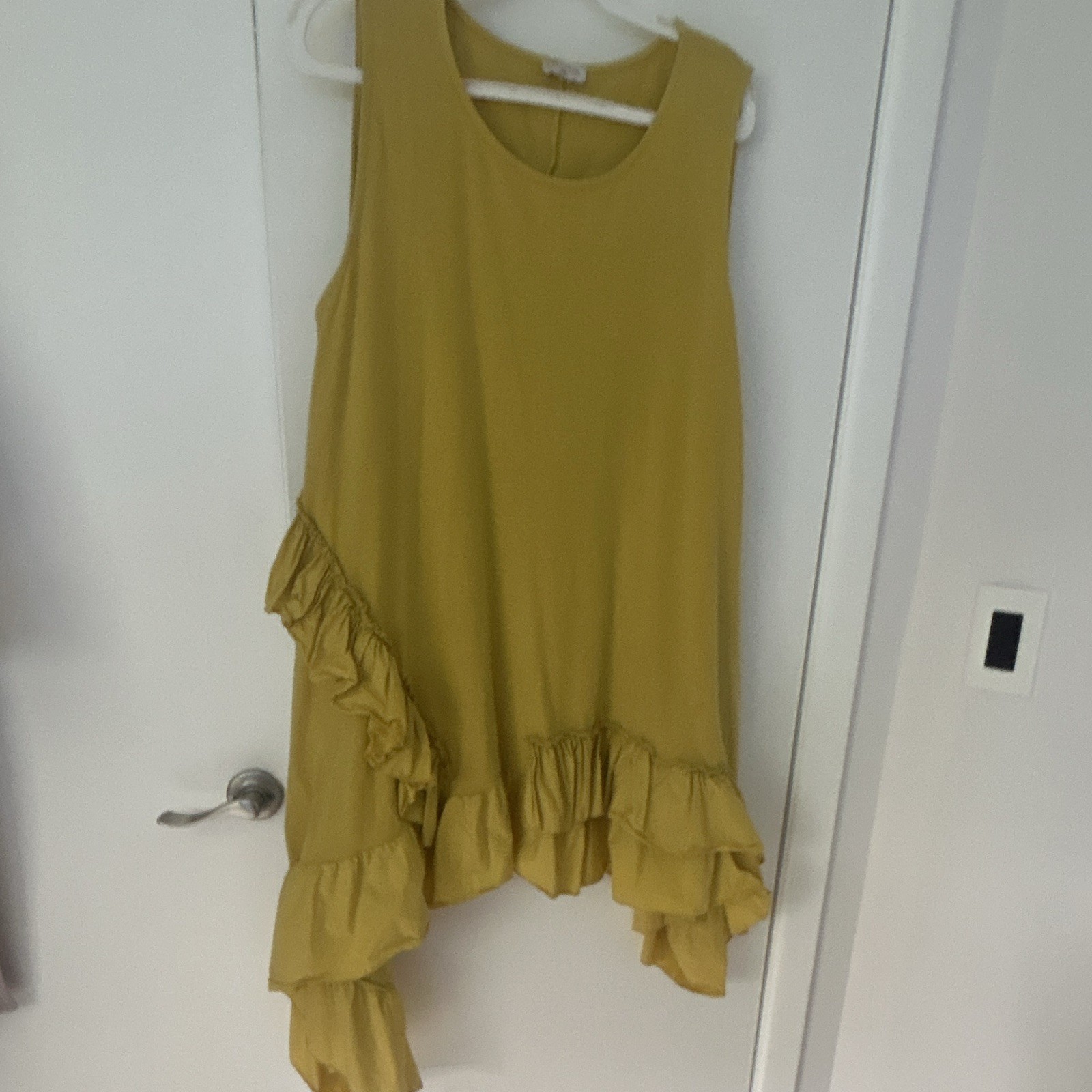 Senny Studio Paris Women’s Shift Midi Dress Yellow Cotton Sleeveless S