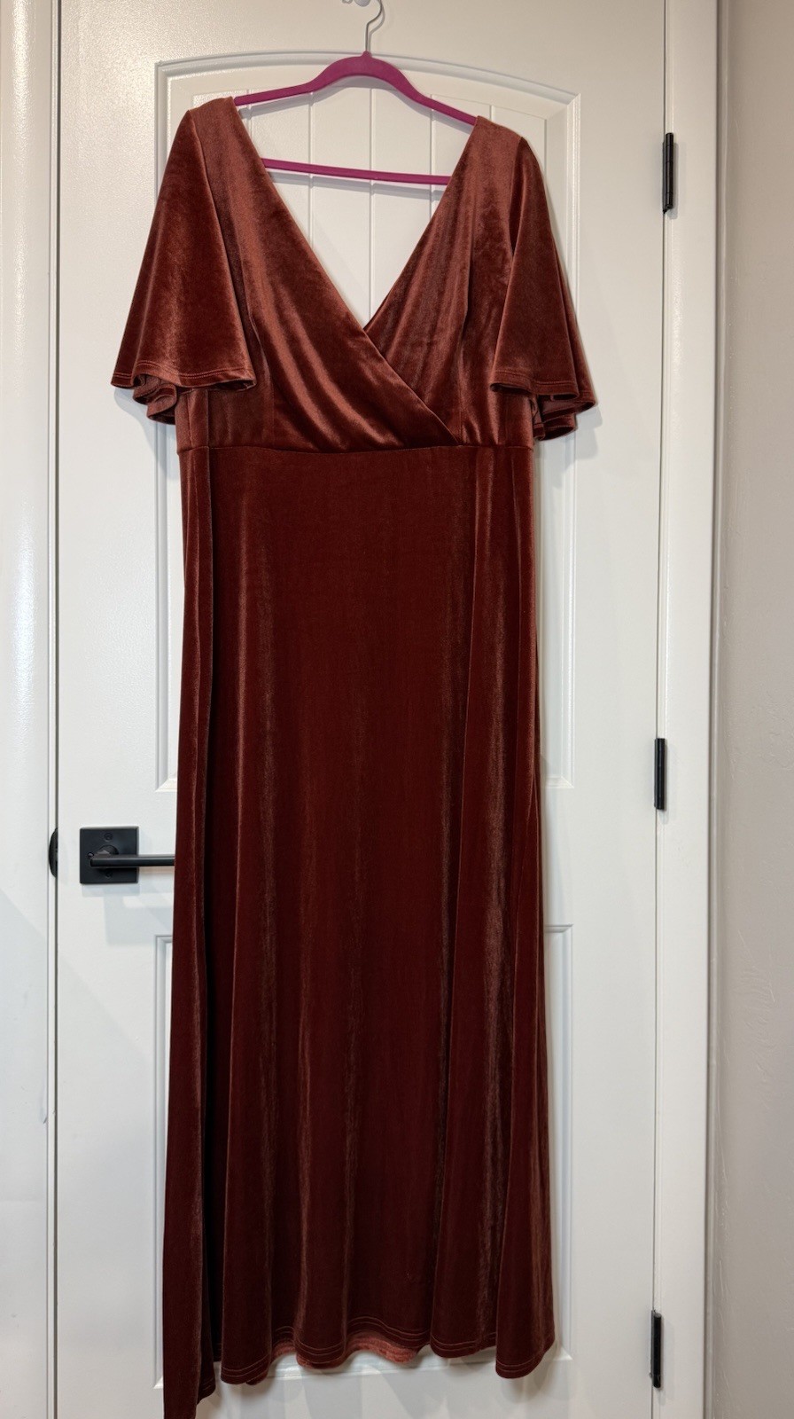 Vintage Plus Size Velvet Maxi Evening Dress 2XL