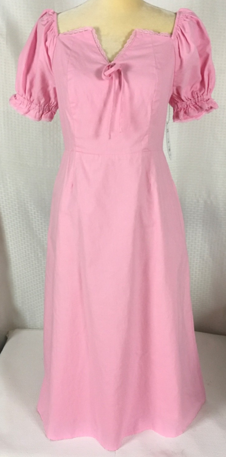 Scoop Dress Size M 8 to 10 Pink Square Notched Neckline Short Sleeves New w Tags