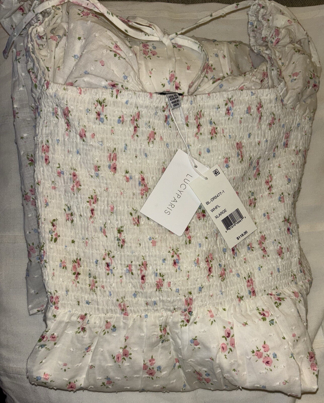 Lucy Paris Floral Print Midi Long Sleeve Dress Size XL NWT FREE SHIPPING
