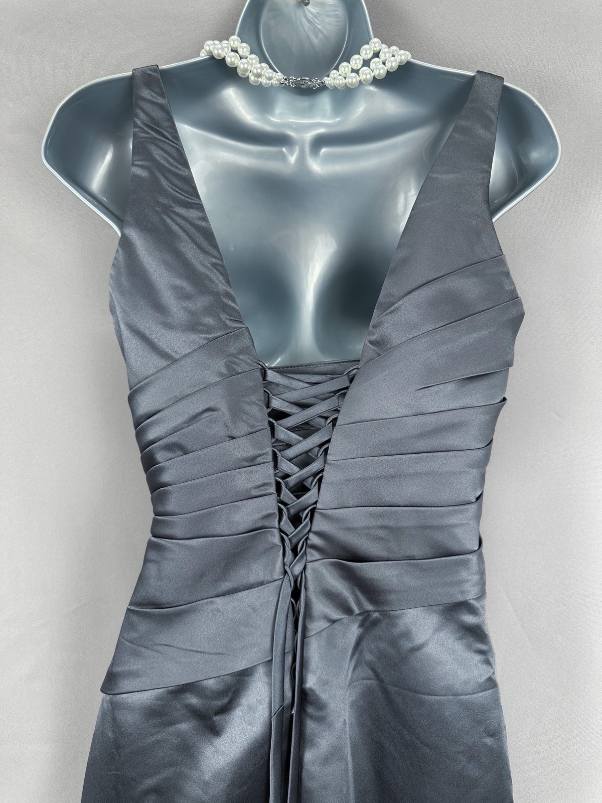 Veromia grey sleeveless bridesmaid/occasion long maxi gown dress size 14