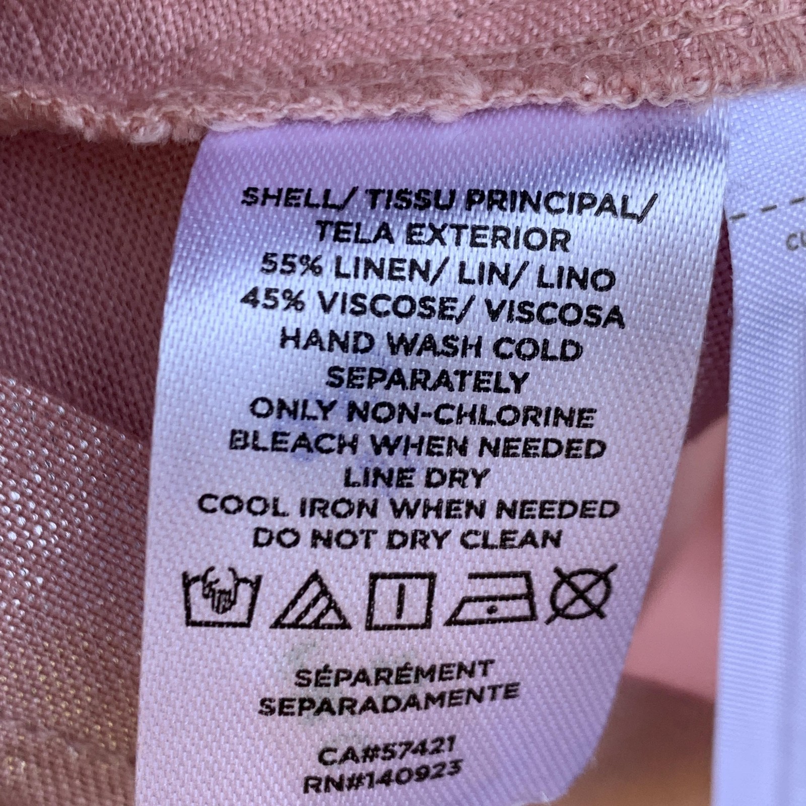 LOFT Dress Womens 2 Pink Linen Blend Sleeveless Shift Midi Keyhole Button Back