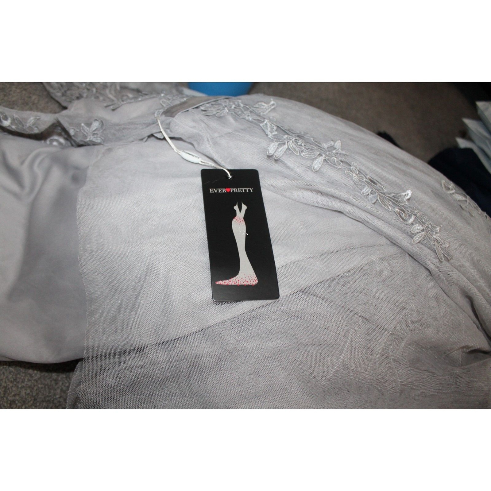 Silver Grey Sleeveless Prom Dress Size M US 6 Ever Pretty New